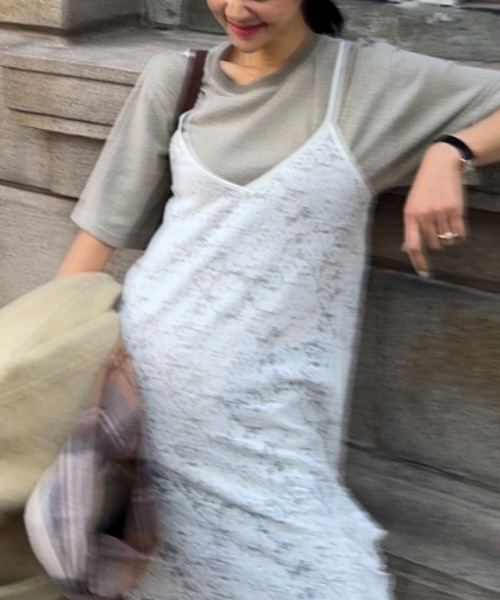 Mela(メラ)の「レースフリルキャミワンピース(ワンピース・レディース・ホワイト・FREE)」の3枚目の写真