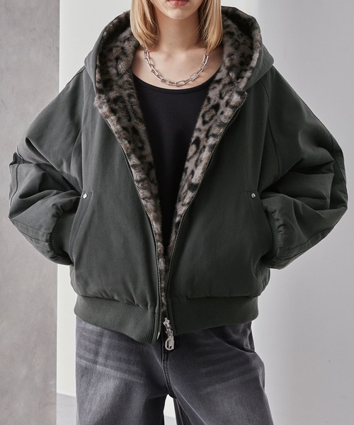 Loose/ルース（ルース）の「リバーシブルダックファー ショートフードブルゾン（その他アウター・メンズ・ブラック系/ブラック/ブラック系1・L/M/S）」の3枚目の写真