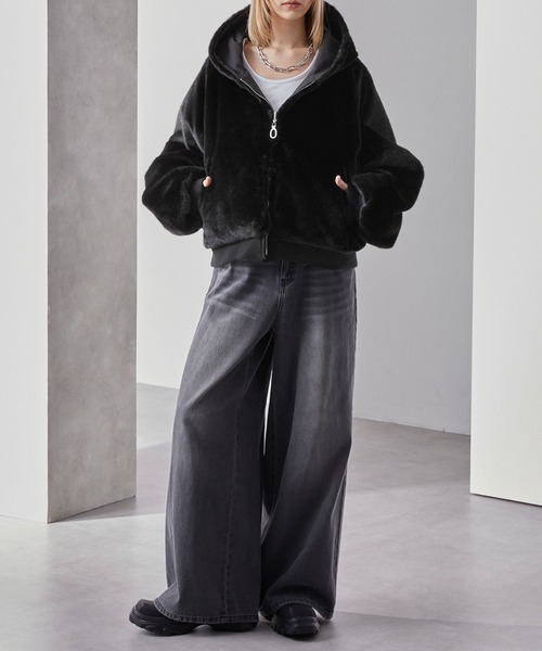 Loose/ルース（ルース）の「リバーシブルダックファー ショートフードブルゾン（その他アウター・メンズ・ブラック系/ブラック/ブラック系1・L/M/S）」の4枚目の写真