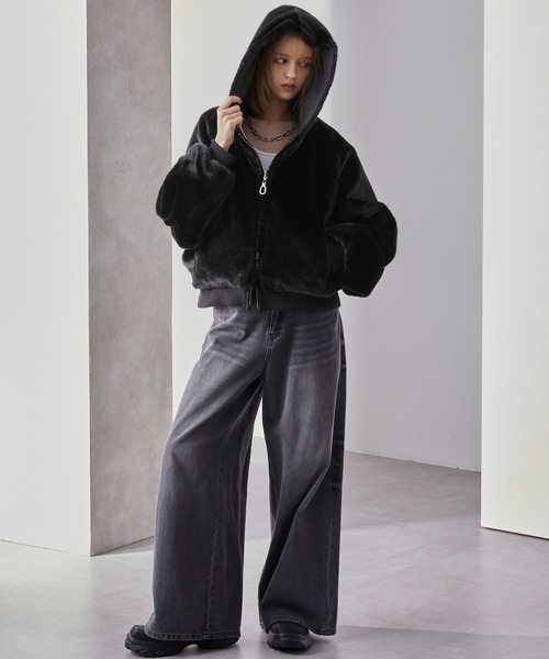 Loose/ルース（ルース）の「リバーシブルダックファー ショートフードブルゾン（その他アウター・メンズ・ブラック系/ブラック/ブラック系1・L/M/S）」の5枚目の写真