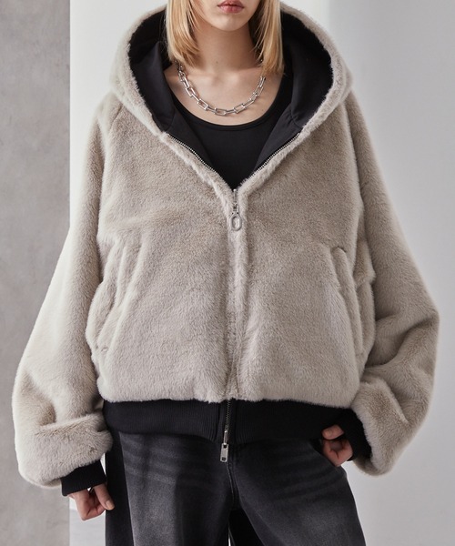 Loose/ルース（ルース）の「リバーシブルダックファー ショートフードブルゾン（その他アウター・メンズ・ブラック系/ブラック/ブラック系1・L/M/S）」の13枚目の写真