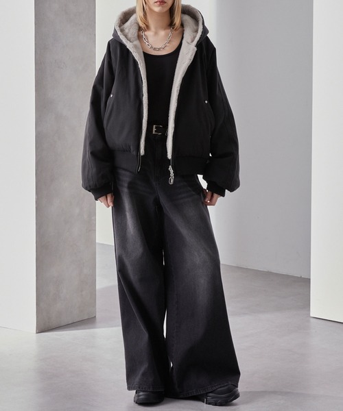 Loose/ルース（ルース）の「リバーシブルダックファー ショートフードブルゾン（その他アウター・メンズ・ブラック系/ブラック/ブラック系1・L/M/S）」の19枚目の写真