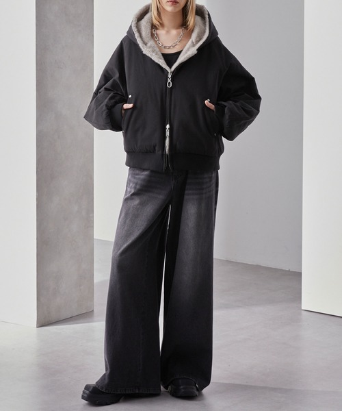 Loose/ルース（ルース）の「リバーシブルダックファー ショートフードブルゾン（その他アウター・メンズ・ブラック系/ブラック/ブラック系1・L/M/S）」の20枚目の写真