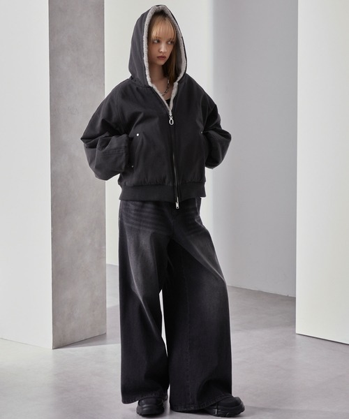 Loose/ルース（ルース）の「リバーシブルダックファー ショートフードブルゾン（その他アウター・メンズ・ブラック系/ブラック/ブラック系1・L/M/S）」の22枚目の写真