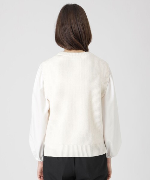 BLUE LABEL CRESTBRIDGE（ブルーレーベルクレストブリッジ）の「ニットベスト付きカットソー（ニット/セーター・レディース・グレー系その他/オフホワイト/ベージュ・38）」の21枚目の写真