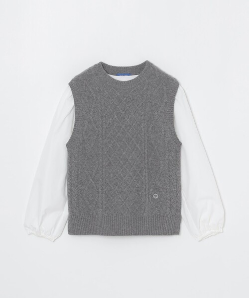 BLUE LABEL CRESTBRIDGE（ブルーレーベルクレストブリッジ）の「ニットベスト付きカットソー（ニット/セーター・レディース・グレー系その他/オフホワイト/ベージュ・38）」の7枚目の写真
