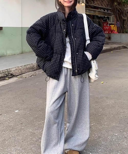 セール】チェック中綿ジャケット（ダウンジャケット/コート）｜center