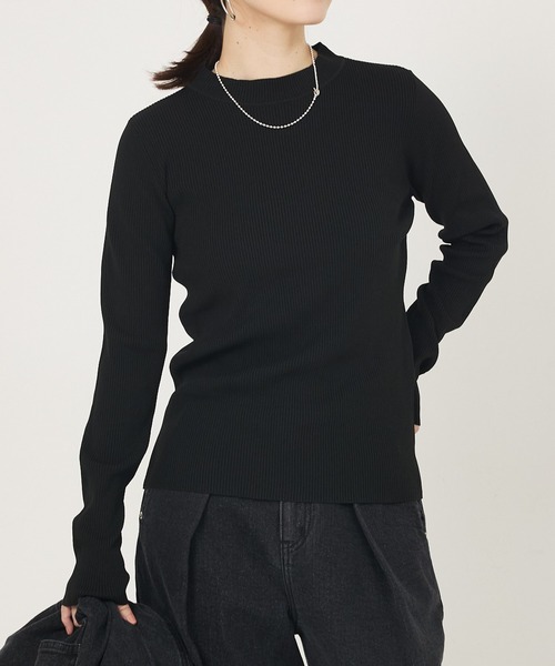 abahouse mavie(アバハウスマヴィ)の「プチハイネックリブプルオーバー(Tシャツ/カットソー・レディース・グレイッシュブルー/ブラック/ホワイト/ホワイト系その他・フリー)」の3枚目の写真
