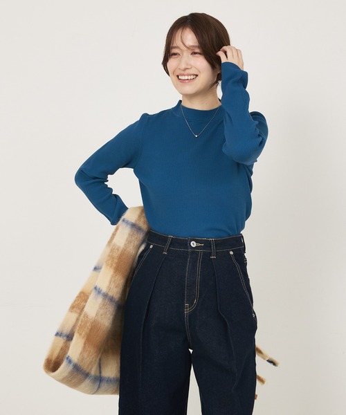 abahouse mavie(アバハウスマヴィ)の「プチハイネックリブプルオーバー(Tシャツ/カットソー・レディース・グレイッシュブルー/ブラック/ホワイト/ホワイト系その他・フリー)」の13枚目の写真