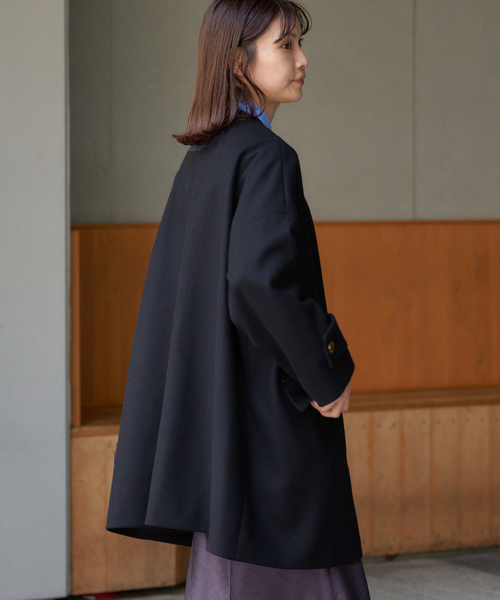 IENA(イエナ)の「MACKINTOSH/マッキントッシュ 別注 HUMBIE NC MB EX コート L252MO1160F2K(ノーカラーコート・レディース・ネイビー・36/38)」の20枚目の写真