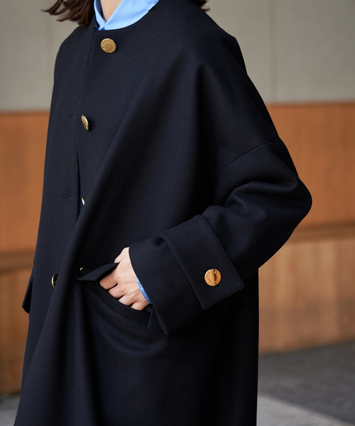 IENA(イエナ)の「MACKINTOSH/マッキントッシュ 別注 HUMBIE NC MB EX コート L252MO1160F2K(ノーカラーコート・レディース・ネイビー・36/38)」の22枚目の写真