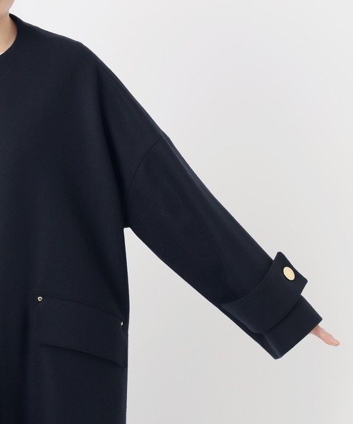 IENA(イエナ)の「MACKINTOSH/マッキントッシュ 別注 HUMBIE NC MB EX コート L252MO1160F2K(ノーカラーコート・レディース・ネイビー・36/38)」の8枚目の写真