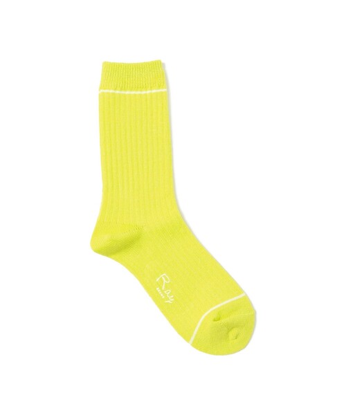 Ray BEAMS（レイビームス）の「リネン ライン ソックス（ソックス/靴下・レディース・ピンク/イエロー/ネイビー・ONE SIZE）」の3枚目の写真