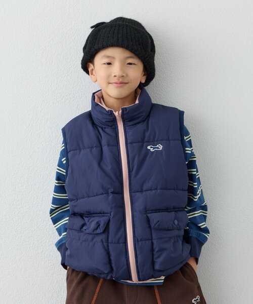 セール】【KIDS】【FOX×TYPY】リバーシブル配色フリース中綿ベスト