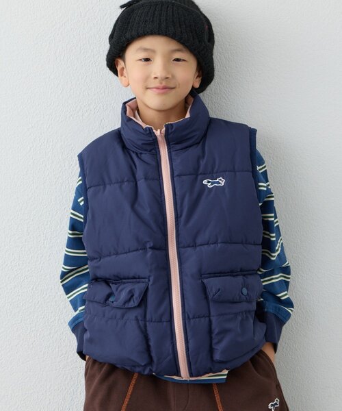 セール】【KIDS】【FOX×TYPY】リバーシブル配色フリース中綿ベスト