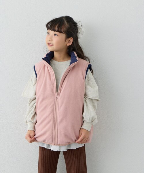 PENNEYS(ぺニーズ)の「【KIDS】【FOX×TYPY】リバーシブル配色フリース中綿ベスト(ベスト・キッズ・カーキ/ネイビー・150/130/110)」の5枚目の写真