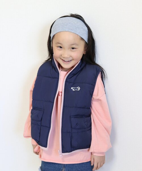 PENNEYS(ぺニーズ)の「【KIDS】【FOX×TYPY】リバーシブル配色フリース中綿ベスト(ベスト・キッズ・カーキ/ネイビー・150/130/110)」の6枚目の写真