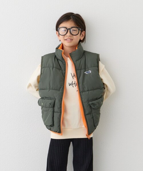 PENNEYS(ぺニーズ)の「【KIDS】【FOX×TYPY】リバーシブル配色フリース中綿ベスト(ベスト・キッズ・カーキ/ネイビー・150/130/110)」の8枚目の写真