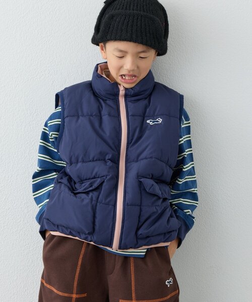 PENNEYS(ぺニーズ)の「【KIDS】【FOX×TYPY】リバーシブル配色フリース中綿ベスト(ベスト・キッズ・カーキ/ネイビー・150/130/110)」の9枚目の写真