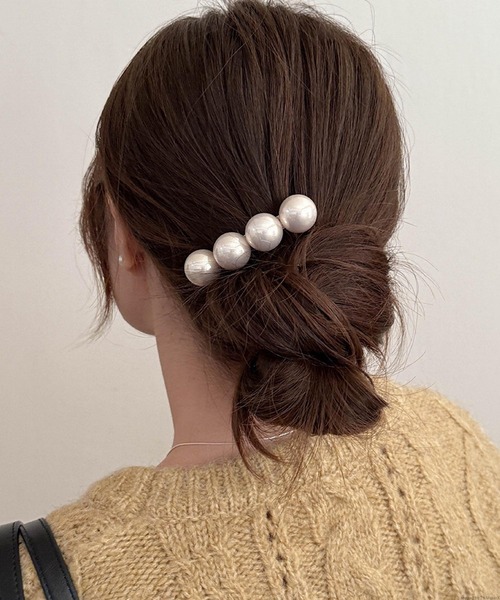 pur chouchou/4連 パール バレッタ P4510（バレッタ/ヘアクリップ