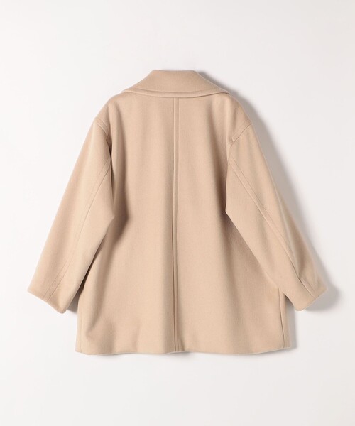 quaranciel(カランシエル)の「quaranciel: PURE WOOL ダブルブレスト テーラード ハーフ コート(ピーコート・レディース・ベージュ/ライトグレー/ブラック・ONE SIZE)」の13枚目の写真