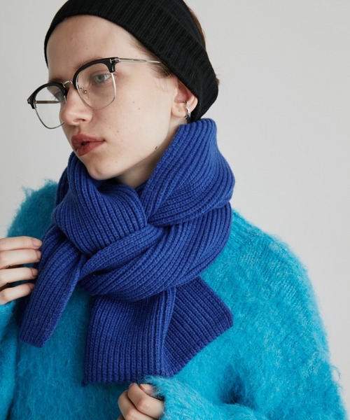 45R　インディゴニットマフラー リブショートマフラー（マフラー）｜Auntie Rosa Holiday（アンティ