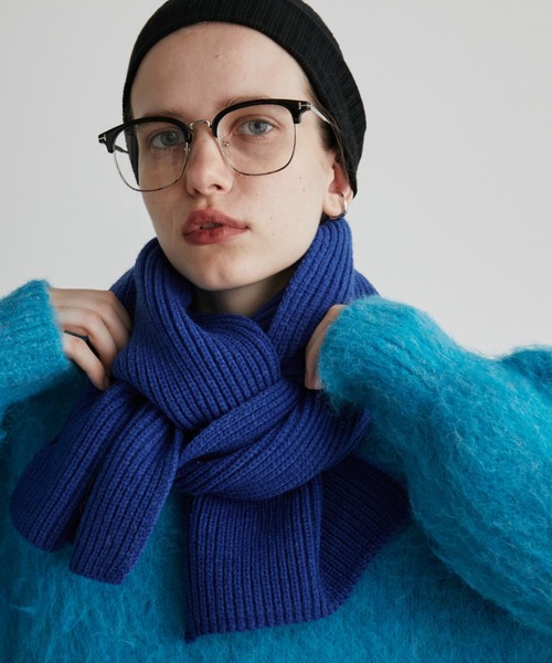 Auntie Rosa Holiday（アンティローザホリデー）の「リブショートマフラー（マフラー・レディース・グレー/ブルー/ブラック・FREE）」の8枚目の写真