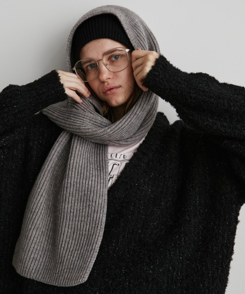 Auntie Rosa Holiday（アンティローザホリデー）の「リブショートマフラー（マフラー・レディース・グレー/ブルー/ブラック・FREE）」の12枚目の写真