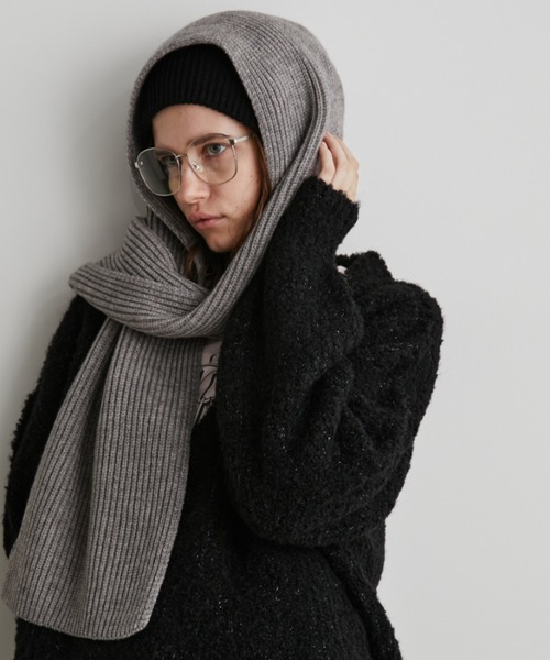 Auntie Rosa Holiday（アンティローザホリデー）の「リブショートマフラー（マフラー・レディース・グレー/ブルー/ブラック・FREE）」の13枚目の写真