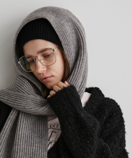 Auntie Rosa Holiday（アンティローザホリデー）の「リブショートマフラー（マフラー・レディース・グレー/ブルー/ブラック・FREE）」の14枚目の写真