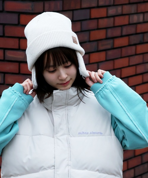 KRIFF MAYER(クリフメイヤー)の「【KRIFF MAYER/クリフメイヤー】耳付きニットワッチ(ニットキャップ/ビーニー・メンズ・ブラック/アイボリー/ブラウン・FREE)」の7枚目の写真