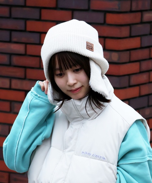 KRIFF MAYER(クリフメイヤー)の「【KRIFF MAYER/クリフメイヤー】耳付きニットワッチ(ニットキャップ/ビーニー・メンズ・ブラック/アイボリー/ブラウン・FREE)」の6枚目の写真