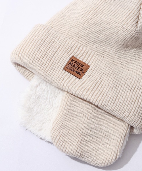 KRIFF MAYER(クリフメイヤー)の「【KRIFF MAYER/クリフメイヤー】耳付きニットワッチ(ニットキャップ/ビーニー・メンズ・ブラック/アイボリー/ブラウン・FREE)」の11枚目の写真