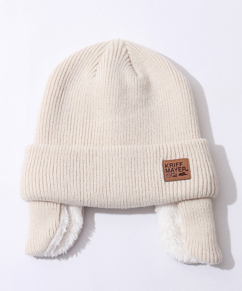 KRIFF MAYER(クリフメイヤー)の「【KRIFF MAYER/クリフメイヤー】耳付きニットワッチ(ニットキャップ/ビーニー・メンズ・ブラック/アイボリー/ブラウン・FREE)」の9枚目の写真