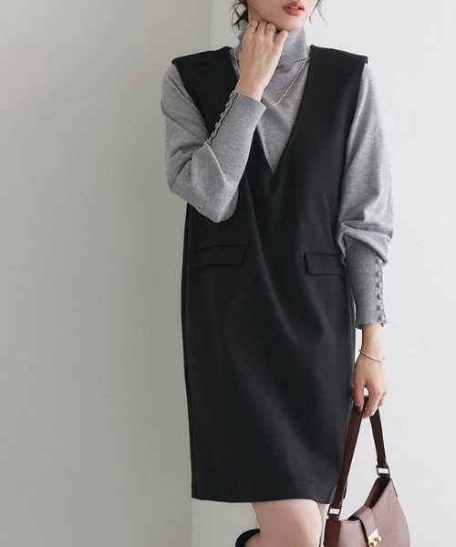 セール】ウールタッチミニジャンパースカート（ジャンパースカート