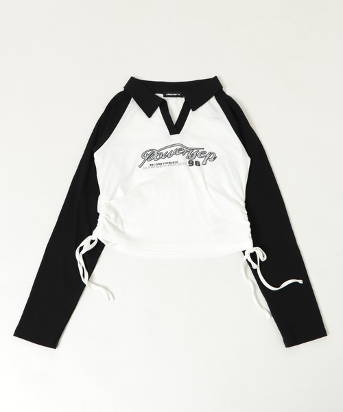 dispark(ディスパーク)の「DISPARK/サイドギャザーバイカラーロゴトップ(Tシャツ/カットソー・レディース・ホワイト/ベージュ・FREE)」の8枚目の写真