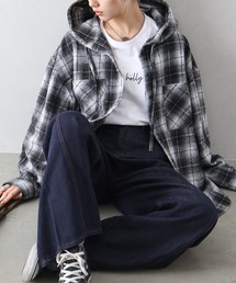 SpRay | 起毛チェックフードＢＩＧシャツ(シャツ/ブラウス)
