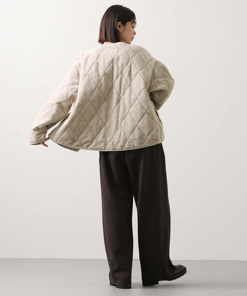 2025秋冬　新品　グレディブリリアン　エコファーキルトリバーシブルジャケット セール】エコファーキルトリバーシブルジャケット（その他アウター