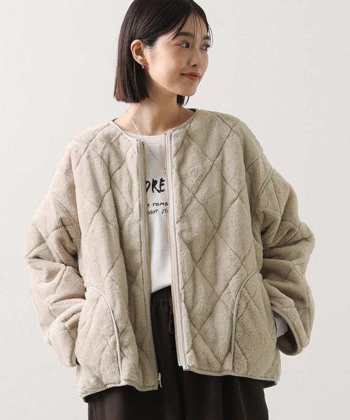 2025秋冬　新品　グレディブリリアン　エコファーキルトリバーシブルジャケット セール】エコファーキルトリバーシブルジャケット（その他アウター