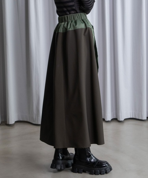 MARECHAL TERRE(マルシャルテル)の「ミリタリーレイヤードスカート(スカート・レディース・ブラック/グレー/グレイッシュベージュ/カーキ・MEDIUM)」の5枚目の写真