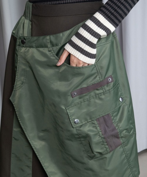 MARECHAL TERRE(マルシャルテル)の「ミリタリーレイヤードスカート(スカート・レディース・ブラック/グレー/グレイッシュベージュ/カーキ・MEDIUM)」の11枚目の写真