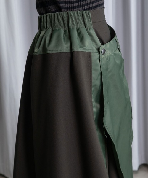 MARECHAL TERRE(マルシャルテル)の「ミリタリーレイヤードスカート(スカート・レディース・ブラック/グレー/グレイッシュベージュ/カーキ・MEDIUM)」の12枚目の写真