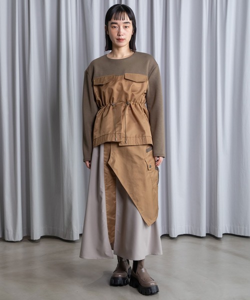 MARECHAL TERRE(マルシャルテル)の「ミリタリーレイヤードスカート(スカート・レディース・ブラック/グレー/グレイッシュベージュ/カーキ・MEDIUM)」の18枚目の写真