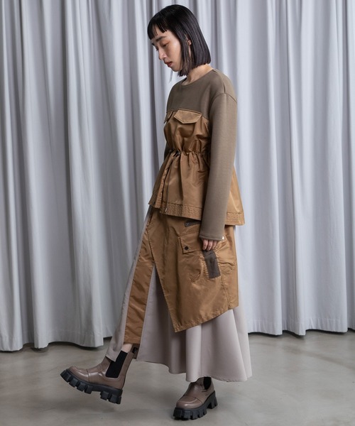 MARECHAL TERRE(マルシャルテル)の「ミリタリーレイヤードスカート(スカート・レディース・ブラック/グレー/グレイッシュベージュ/カーキ・MEDIUM)」の19枚目の写真