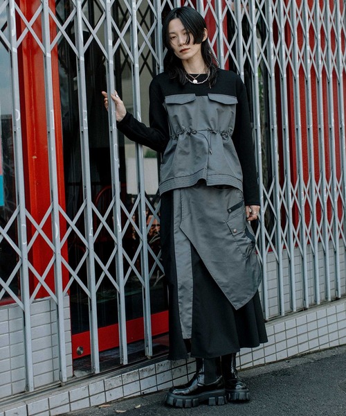 MARECHAL TERRE(マルシャルテル)の「ミリタリーレイヤードスカート(スカート・レディース・ブラック/グレー/グレイッシュベージュ/カーキ・MEDIUM)」の21枚目の写真