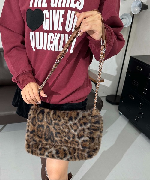 セール】レオパード柄フェイクファーバッグ（ショルダーバッグ