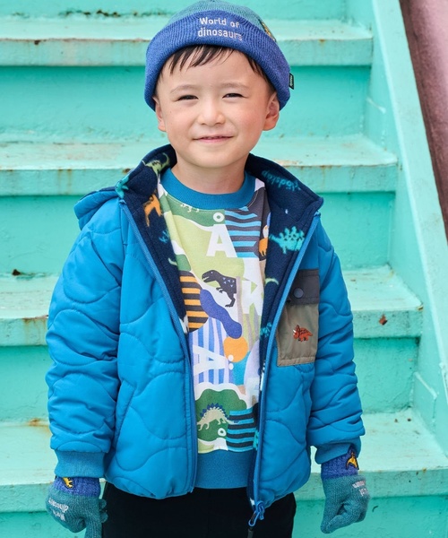 kladskap 乗り物リバーシブル中わたブルゾン セール】恐竜リバーシブル中わたブルゾン（ブルゾン）｜kladskap