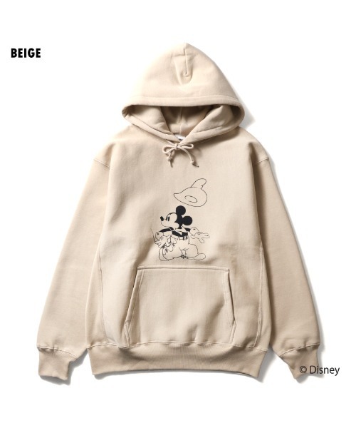 HOUSTON(ヒューストン)の「【HS3】【HOUSTON】MICKEY MOUSE P/O PARKA ②(パーカー・メンズ・ベージュ/ヘザーグレー・LARGE/X-LARGE/MEDIUM)」の2枚目の写真