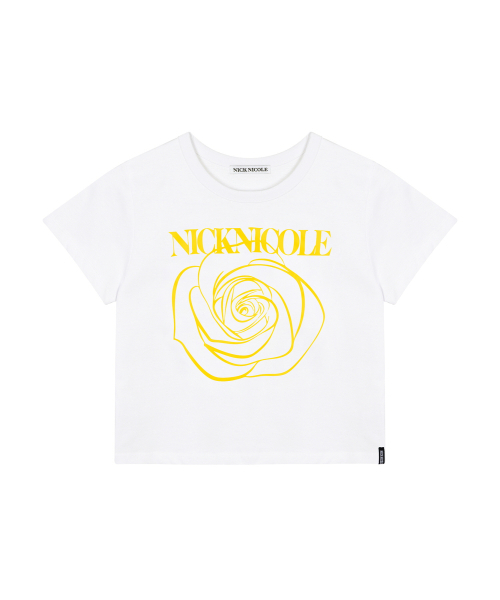 NICK&NICOLE（ニックアンドニコール）の「ROSE SIGNATURE CROP TOP_WHITE YELLOW（Tシャツ/カットソー・レディース・その他・FREE）」の4枚目の写真
