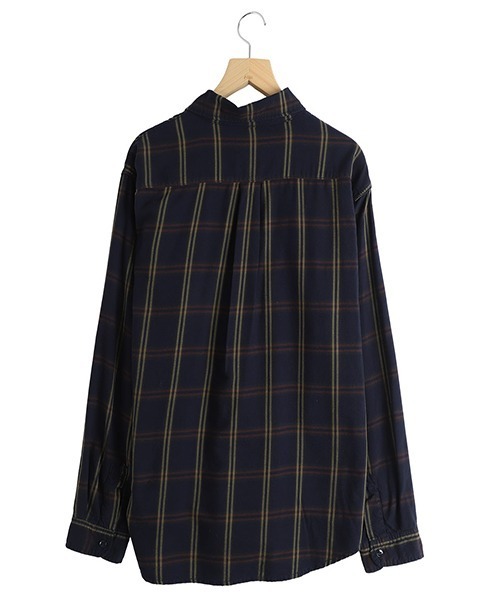 REMI RELIEF NAVY LABEL（レミレリーフネイビーレーベル）の「REMI RELIEF NAVY LABEL / レミレリーフ ネイビーレーベル：C/Cuチェックレギュラーシャツ：RN29373075AK[STD]（シャツ/ブラウス・メンズ・ネイビー・S/M）」の2枚目の写真